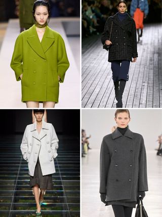 Elegant coat trends: pea coats on the AW24 runways