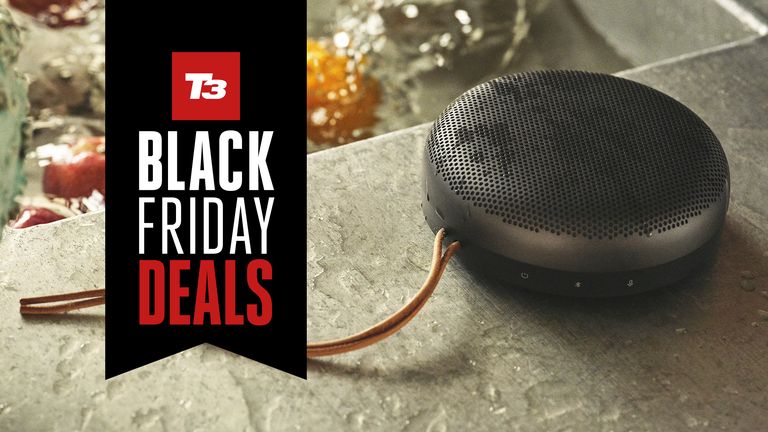 B&O A1 on stone surface with Black Friday deals sign