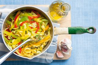 Dinner ideas for two: Leek and pepper Tagliatelle