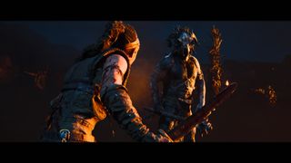 Senua faces down a Nordic warrior in Senua's Saga: Hellblade 2