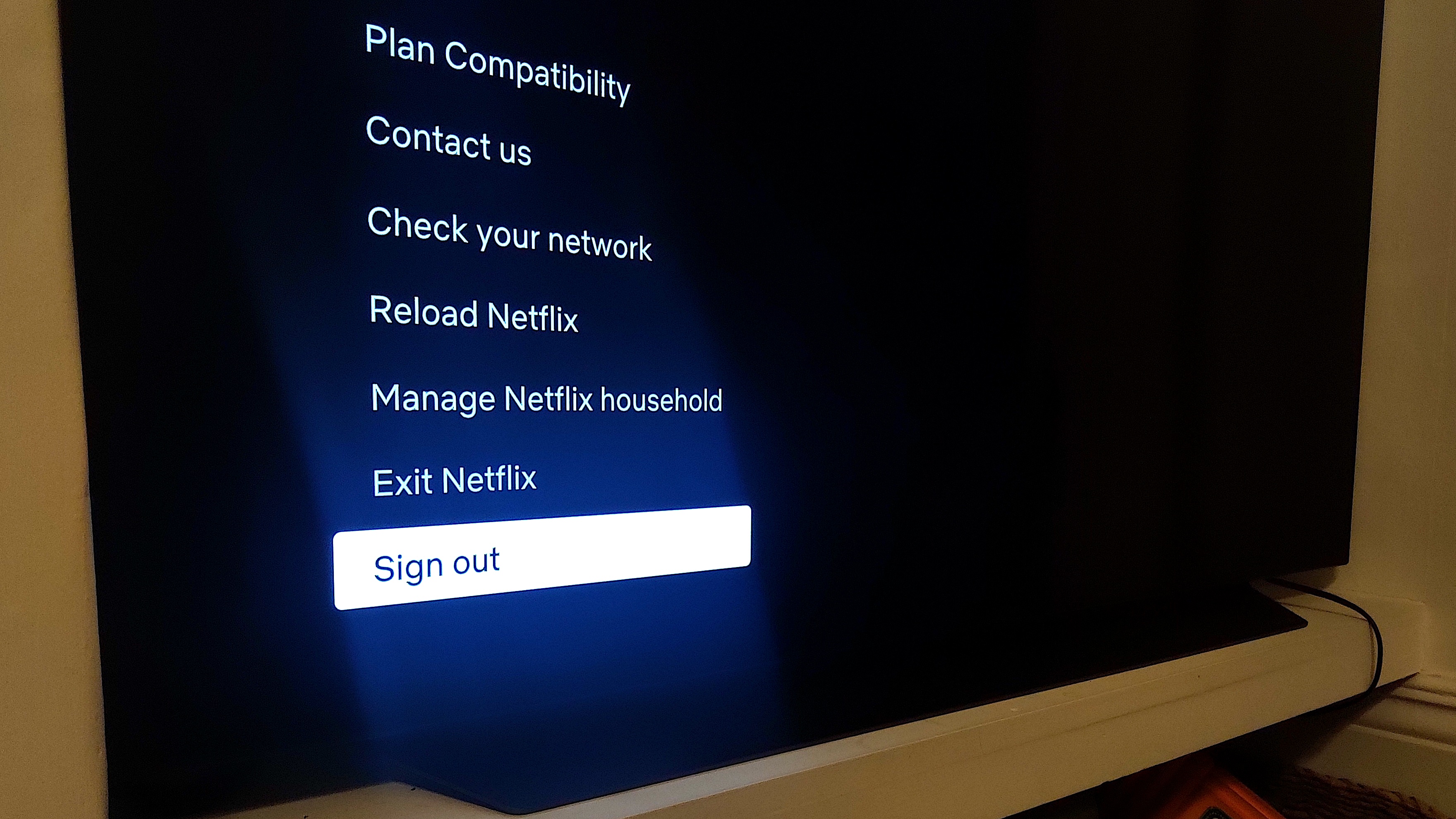 Netflix app on LG smart TV