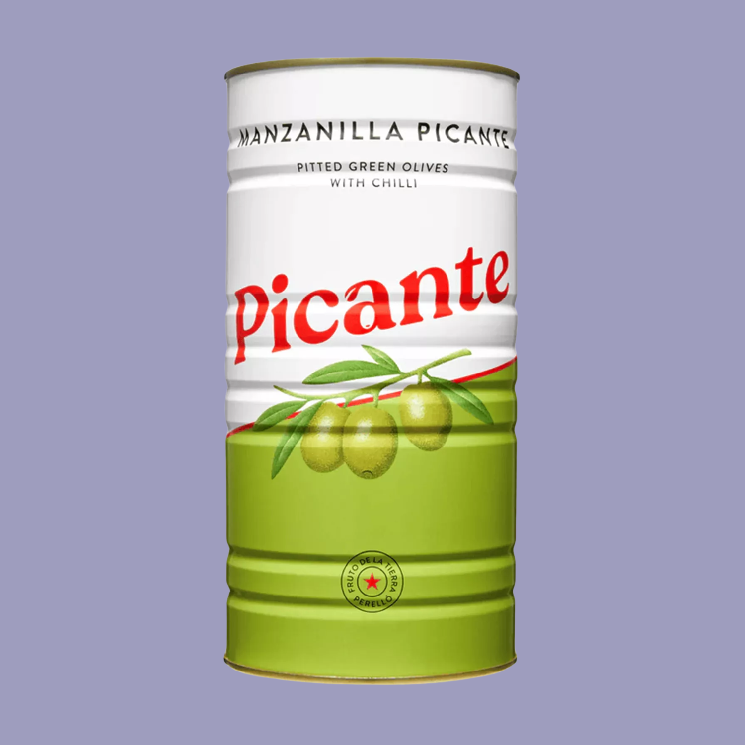 A tin of chilli-infused olives