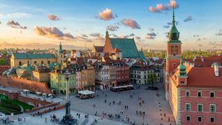 Warsaw city centre in Poland