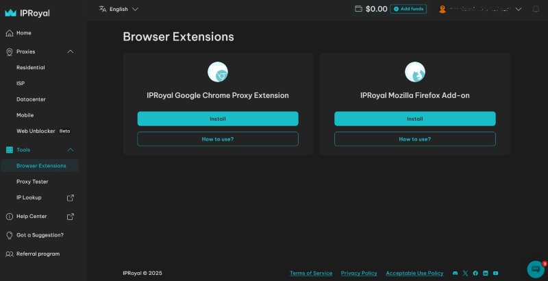 IPRoyal browser extension