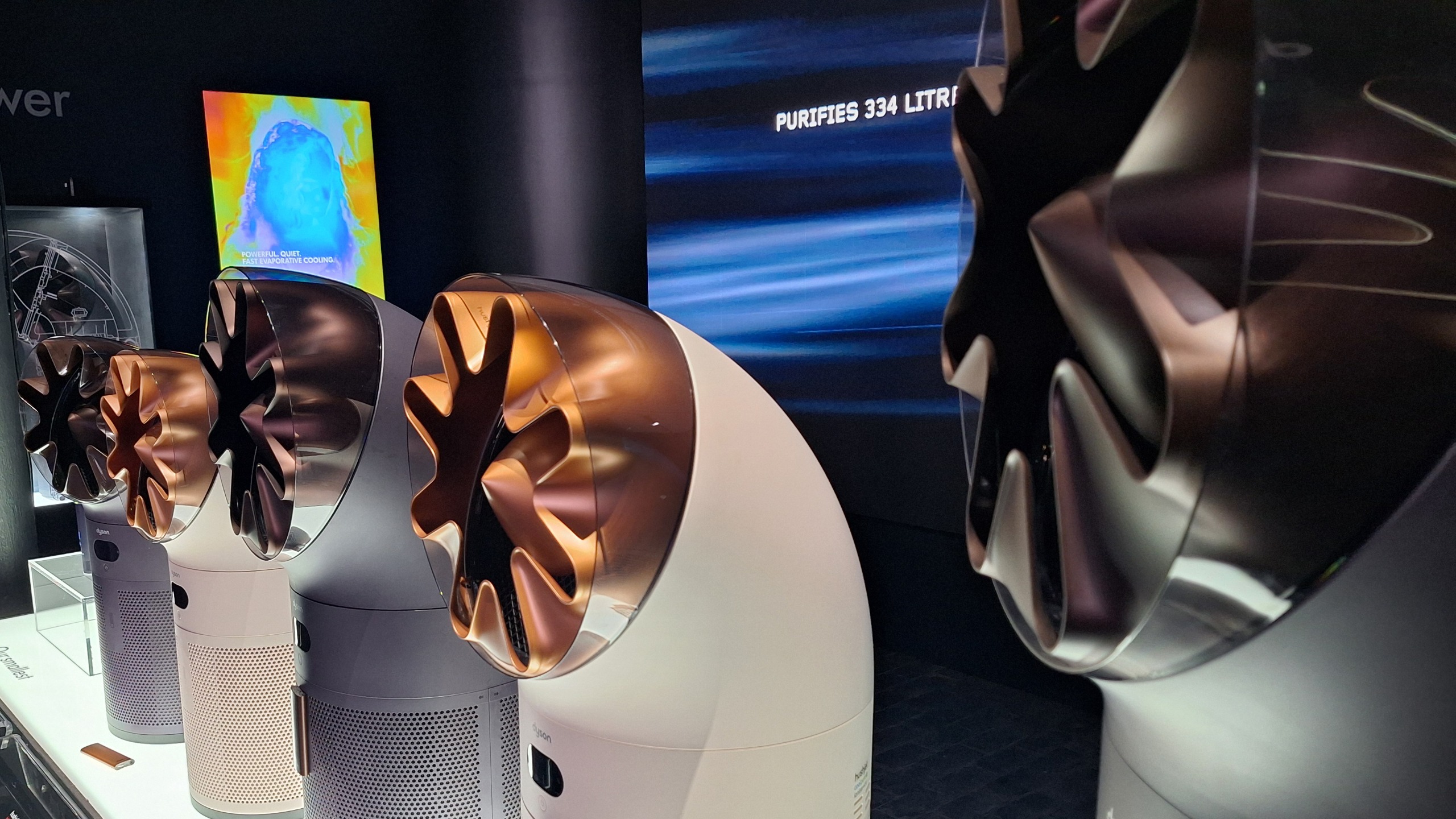 Dyson HushJet fans on display at IFA