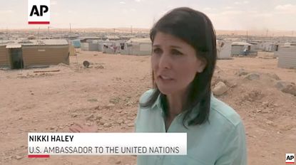 Nikki Haley visits a Syrian refugee camp