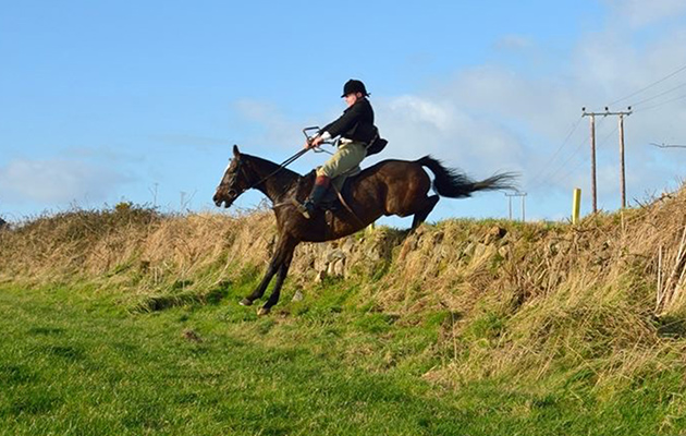 Fraser Houston flies into action with the Isle of Man Bloodhounds on Boxing Day