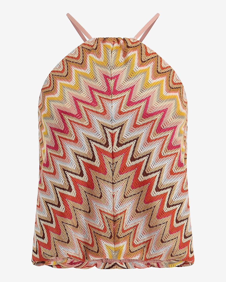 Express, printed crochet sling foam jar