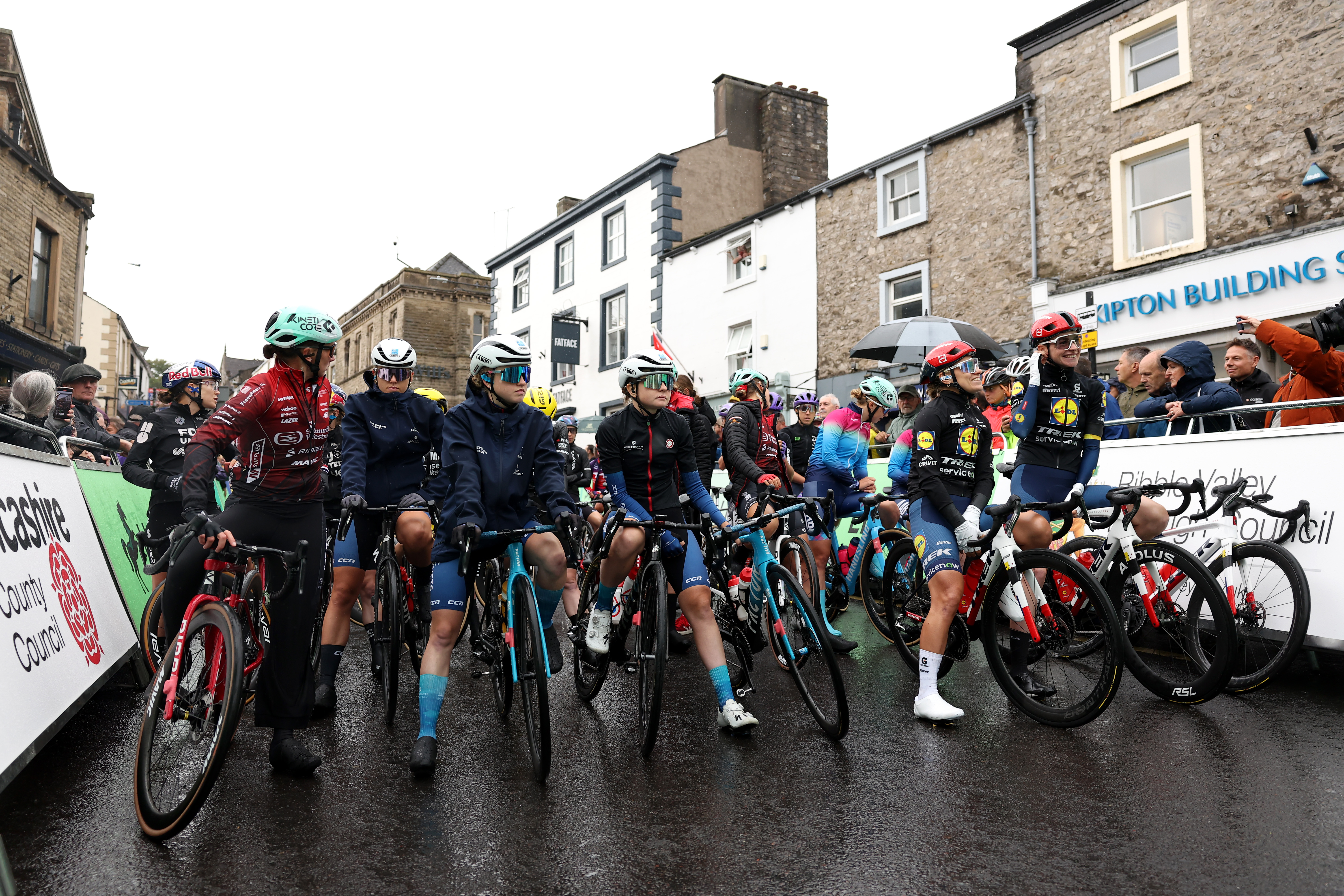 Riders at the start of stage two of the Tour of Britain Women