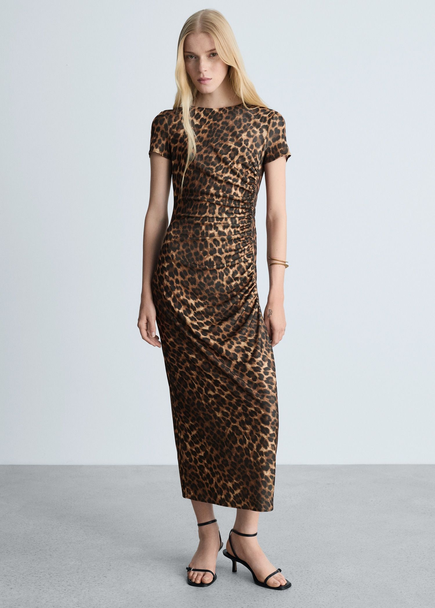 Leopard-Print Dress With Ruffled Details