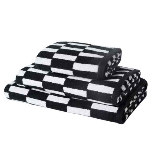 black checked towel