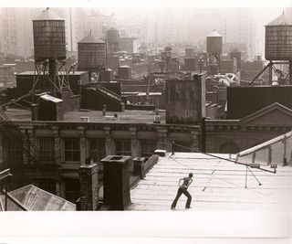 The original performance of ’Roof Piece’ by Trisha Brown in 1971