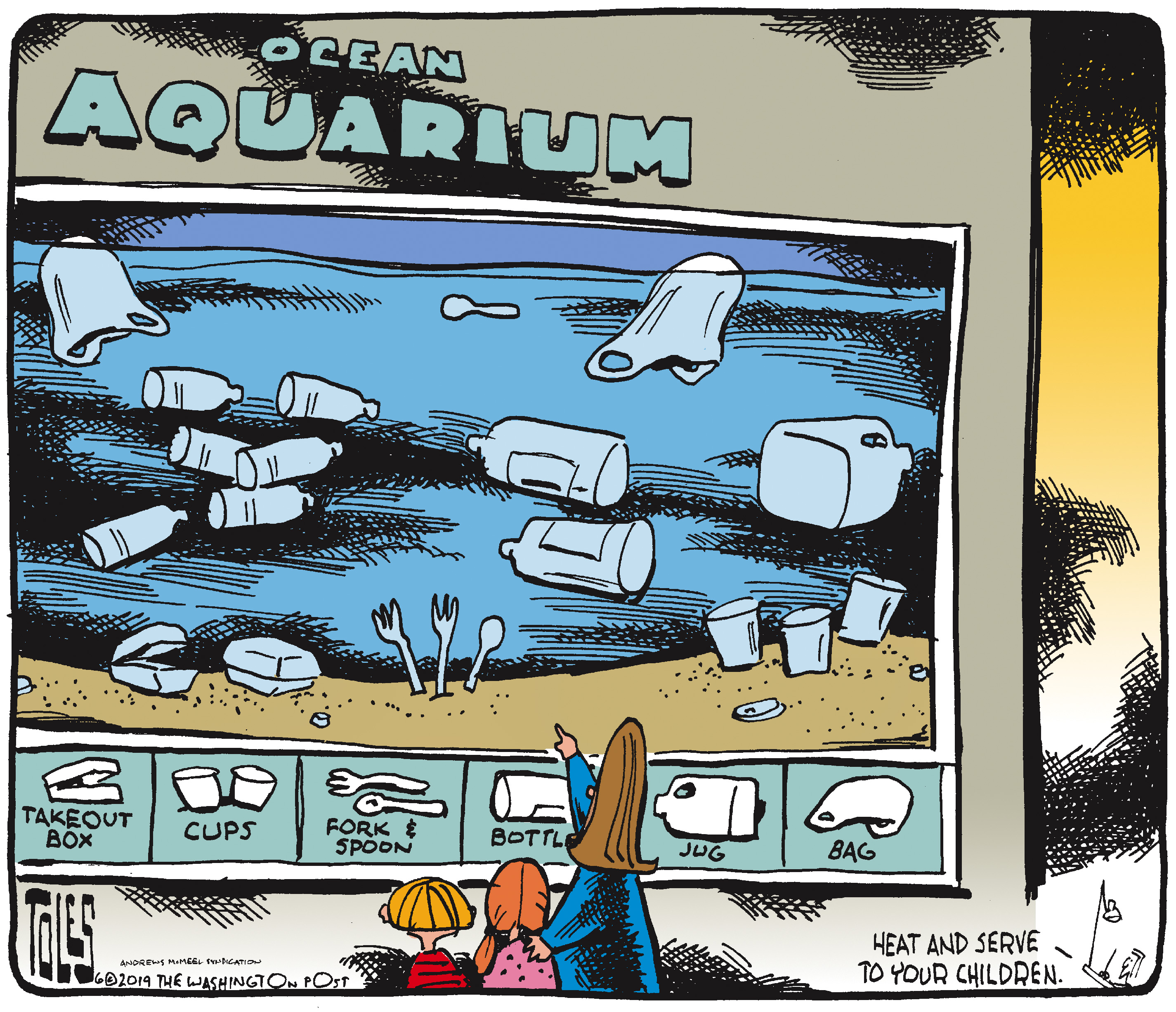 Political Cartoon Aquarium Plastic Pollution Waste Fish | The Week