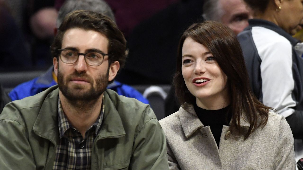 los angeles, ca january 18 emma stone and dave mccary attend the golden state warriors and los angeles clippers basketball game at staples center on january 18, 2019 in los angeles, california note to user user expressly acknowledges and agrees that, by downloading and or using this photograph, user is consenting to the terms and conditions of the getty images license agreement photo by kevork djanseziangetty images