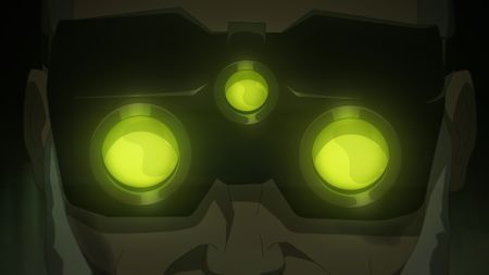 Sam Fisher wearing his iconic green goggles in Splinter Cell: Deathwatch