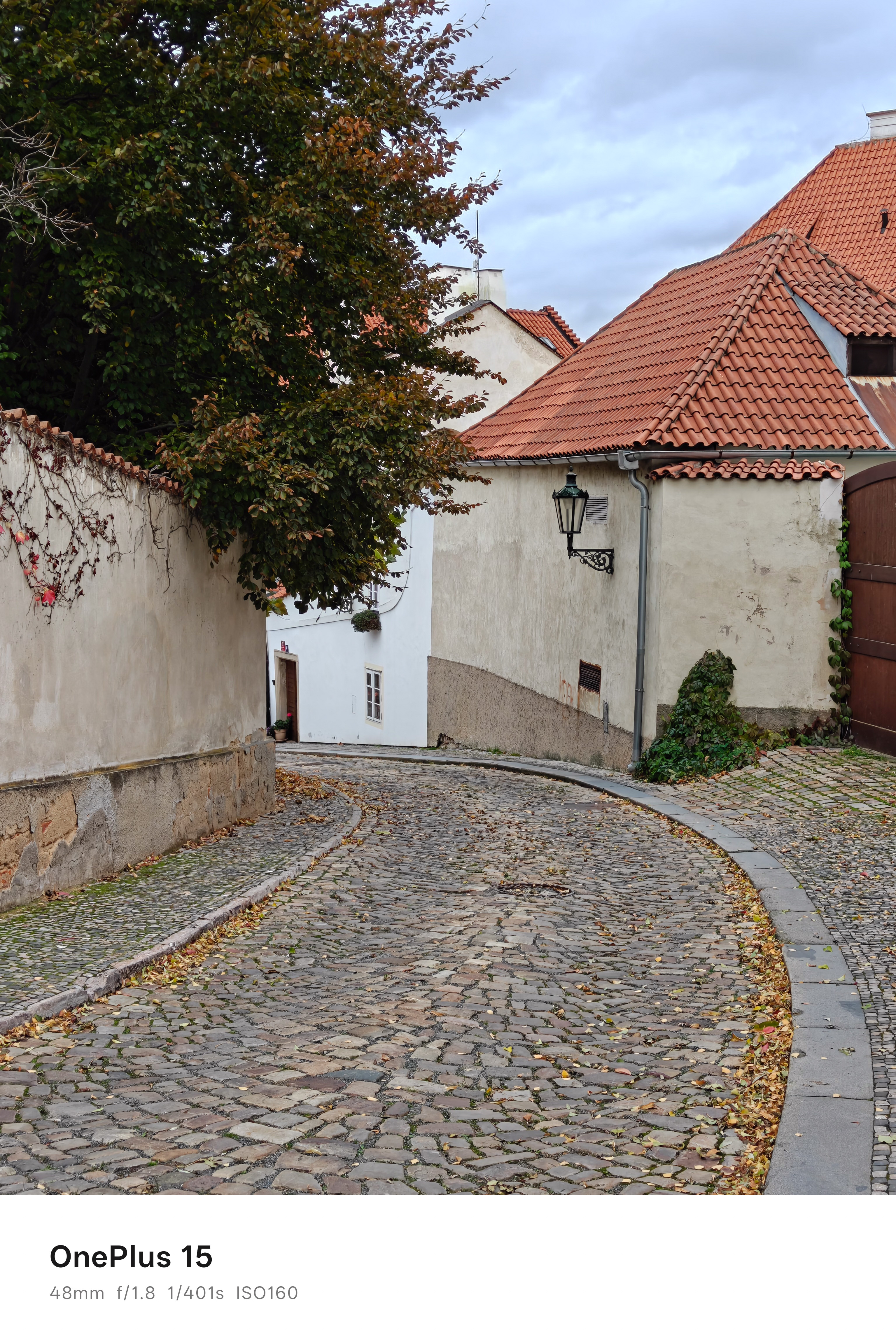 A historic cobbled street in Prague