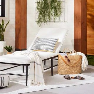an outdoor chaise lounge