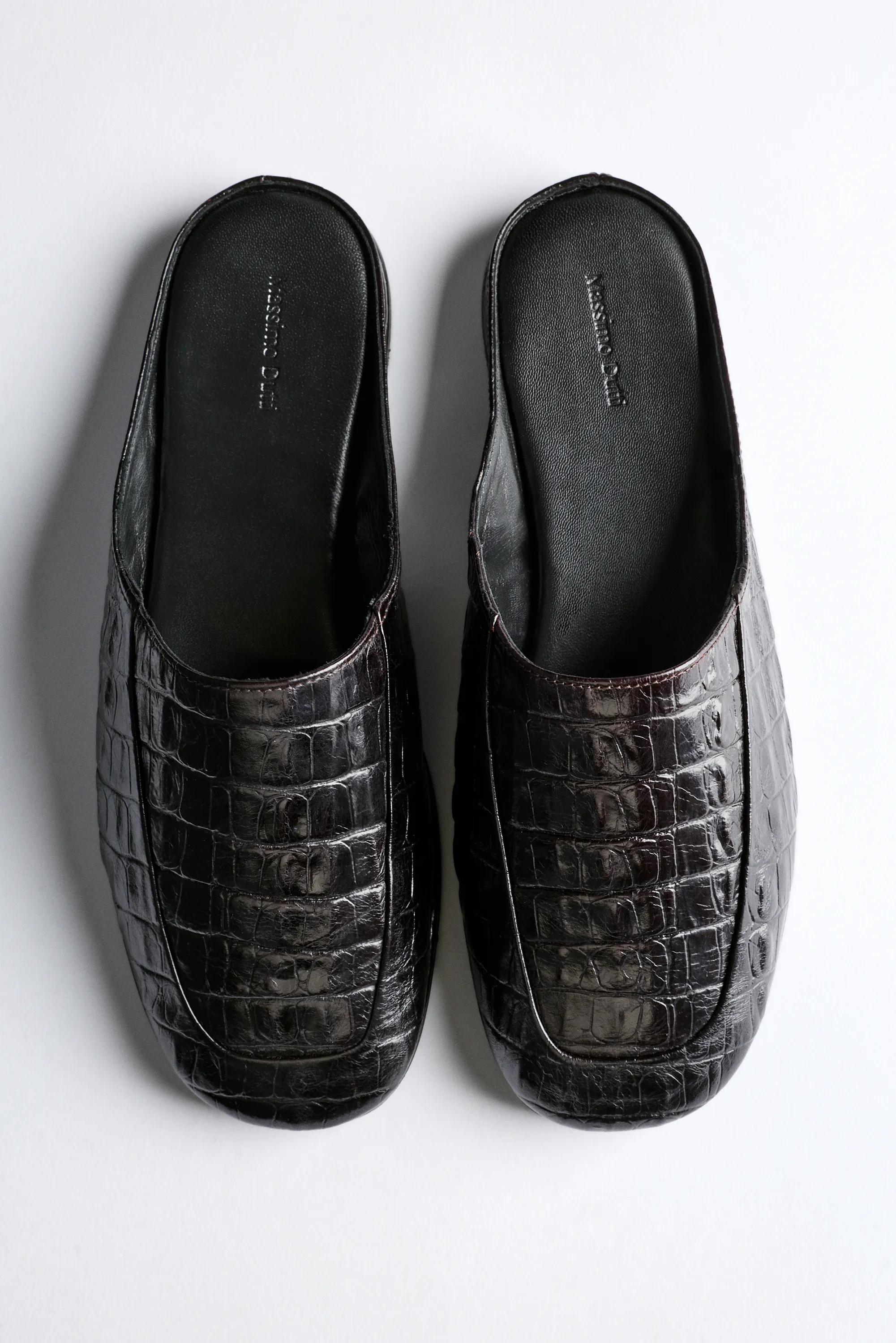 Massimo Dutti, Mock Croc Leather Mules