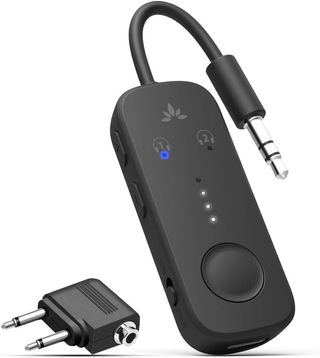 Avantree Relay - Adaptor Bluetooth 5.3 Pesawat Premium, Mendukung 2 Airpods atau Headphone Dengan Latensi Rendah Aptx, Pemancar Audio Nirkabel Aux 3,5mm untuk Perjalanan Dalam Pesawat, TV, Gym, Tablet