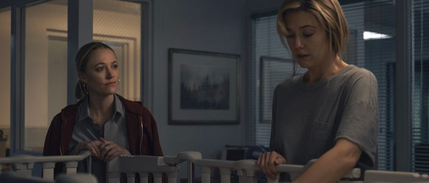 Maika Monroe and Mary Elizabeth Winstead in The Hand That Rocks The Cradle