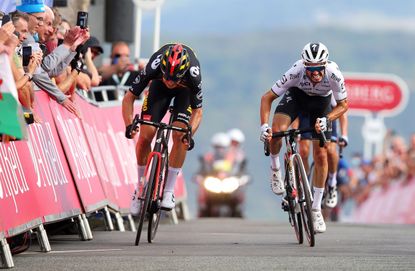 Wout van Aert and Julian Alaphilippe battle on the Great Orme at the Tour of Britain 2021