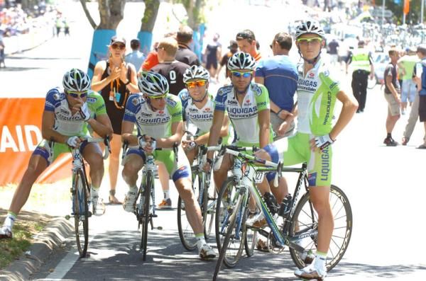 The Liquigas team before the start