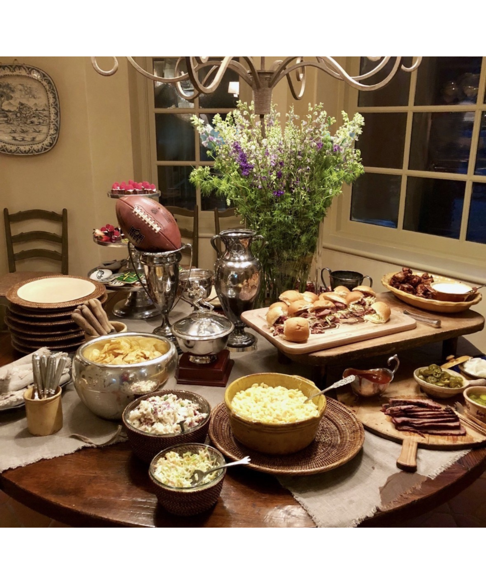 Kara Childress interior designer Super Bowl party table
