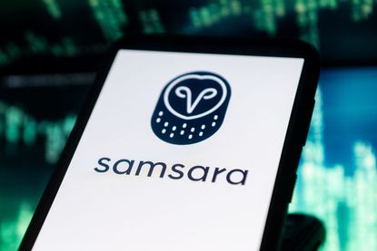 Samsara logo displayed on smartphone