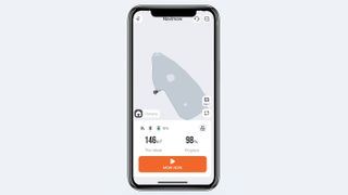 Navimow app shows progress map and battery life