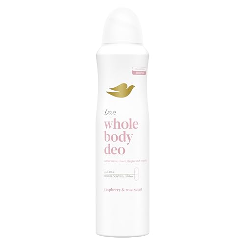 Dove Raspberry &amp;amp; Rose Whole Body Deodorant Spray 0% Aluminium Deodorant for All-Day Odour Control 150 Ml