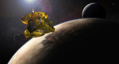 An artist rendering of the New Horizons spacecraft