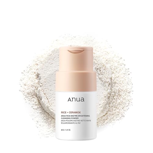 Anua Rice Enzyme Brightening Cleansing Powder, Exfoliating Powder-To-Foam Cleanser, Smooth Texture &amp;amp; Clarity, Hydrating &amp;amp; Gentle Formula, Korean Skincare,1.41 Fl.oz