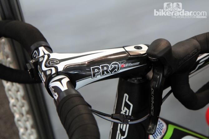 Somewhat ironically, Argos-Shimano sprinter Marcel Kittel is using PRO's Mark Cavendish signature-edition stem.