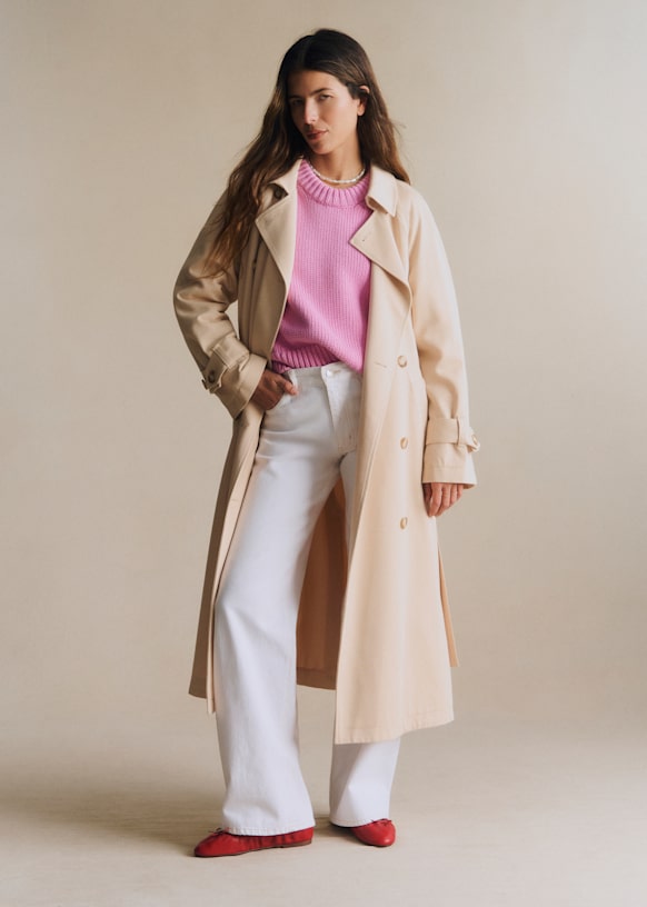 Pierce Coat - Light Beige - Viscose Ecovero&amp;trade; Lenzing&amp;trade; - S&amp;eacute;zane