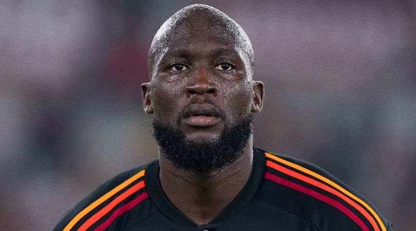 Roma striker Romelu Lukaku in action against Frosinone in October 2023.