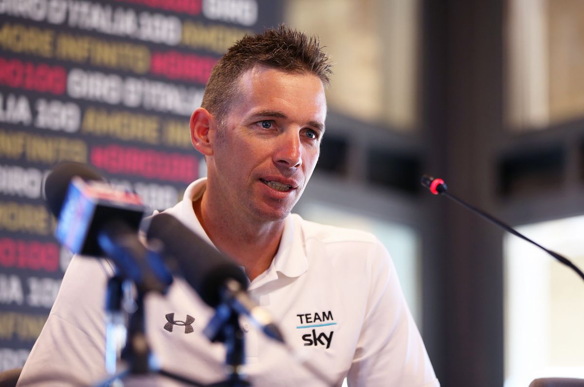 Sky's lead directeur sportif Dario Cioni answers questions from the press