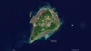 This Copernicus Sentinel-2 image, acquired on Nov. 27 2023, shows how a new island has grown following the continuous activity of the underwater volcano that gave birth to it. This new island is now being called Niijima, which means 'new island' in Japanese.