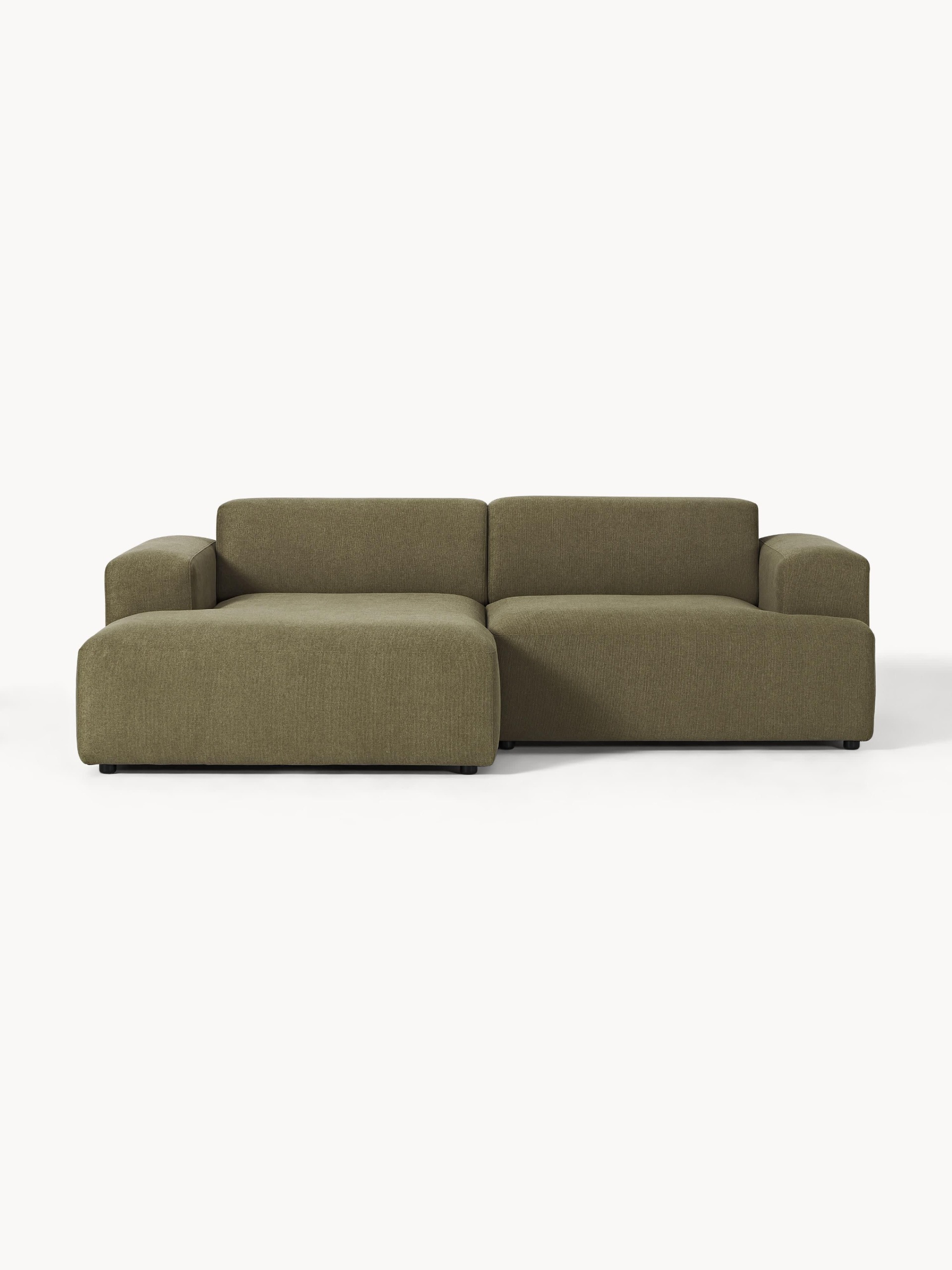 Corner Sofa Melva (3-Seater) &amp;ndash; W 238 Cm X D 143 Cm, Corner Left &amp;ndash; Woven Fabric Olive Green