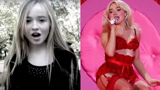 Sabrina Carpenter in 2011, and in 2025
