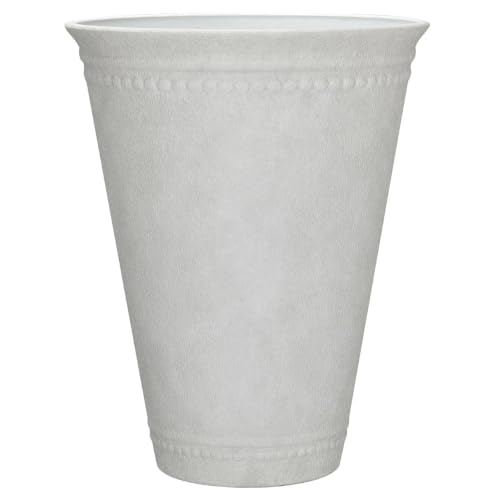 Cnsyzx Asti Tall White Planter 100% Recycled Resin 16.1'' Diameter X 20.1'' Height Indoor Outdoor Planter Great for Everyday Home Decor &amp;amp; Seasonal Styling