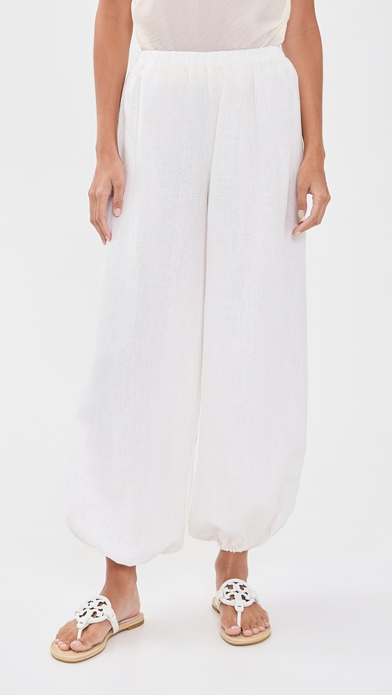 Kortez Linen Balloon Pants - White