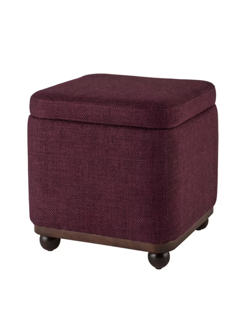 Ambrose Storage Ottoman, Linen Merlot