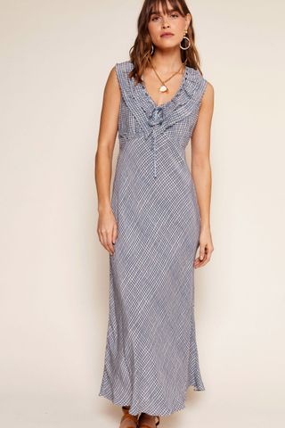 Seraphina - Painted check pattern in delicate blue