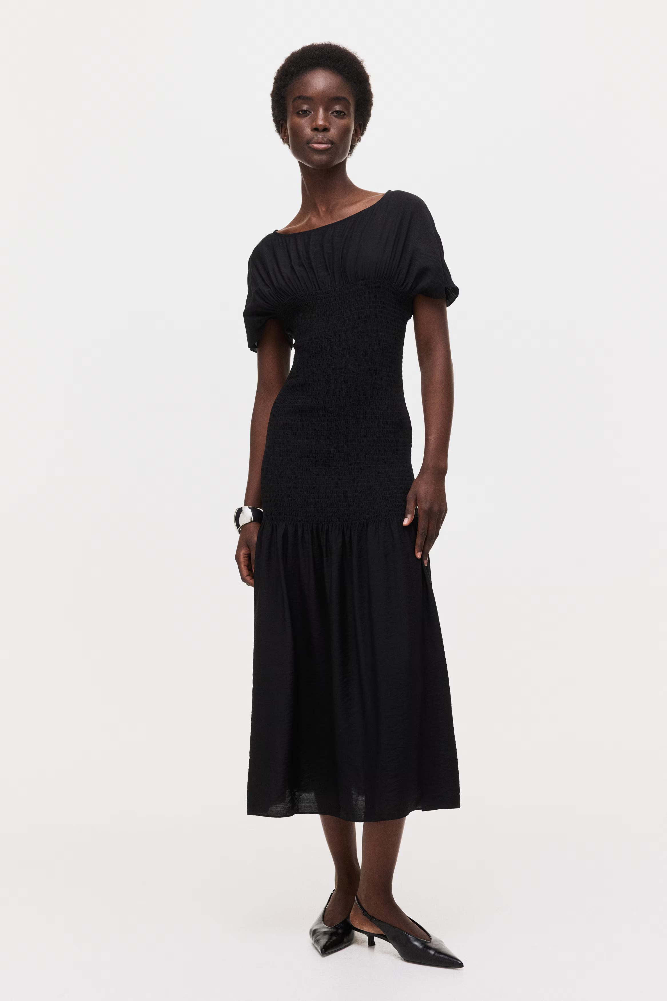 H&amp;amp;M, Smocked-Detail Dress