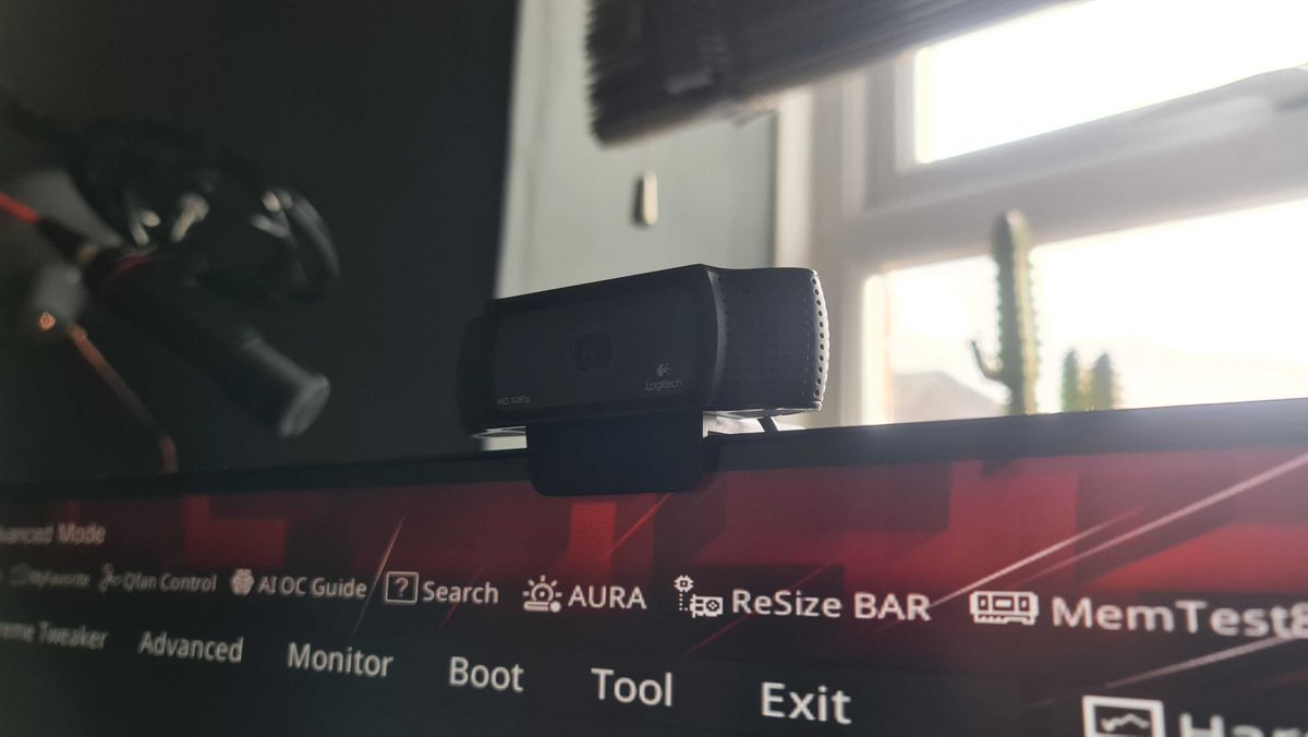 A Logitech C920 on a desk.