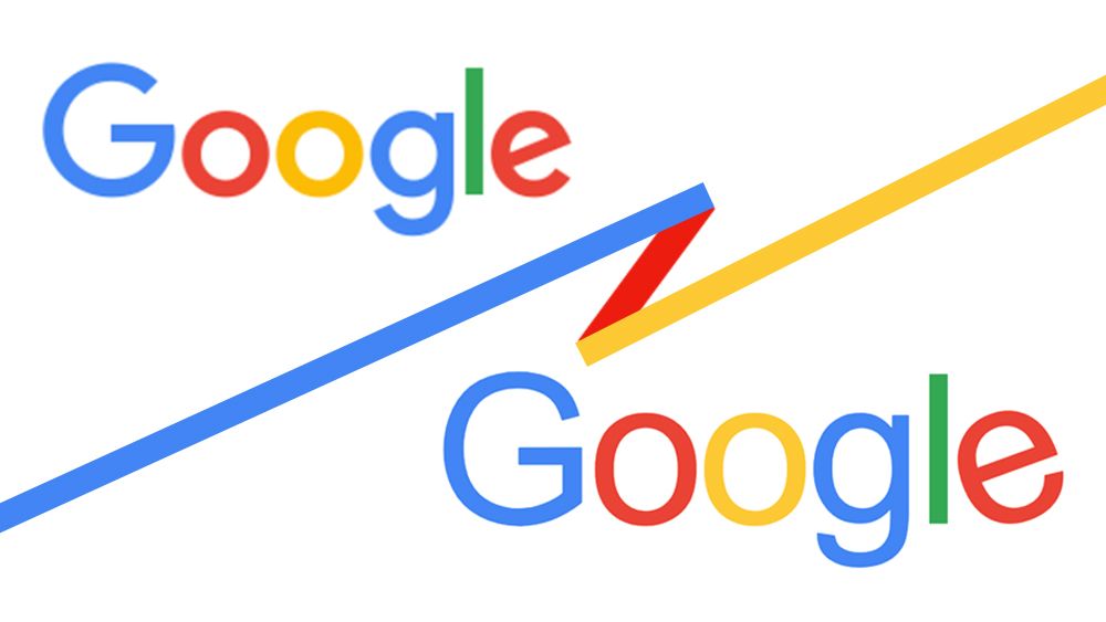 A Google logo comparison between two versions of the design