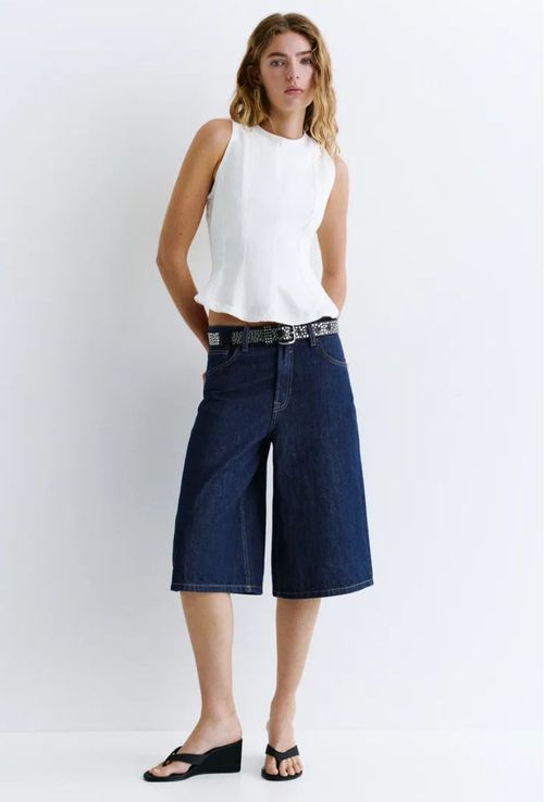 Low-Rise Denim Jorts