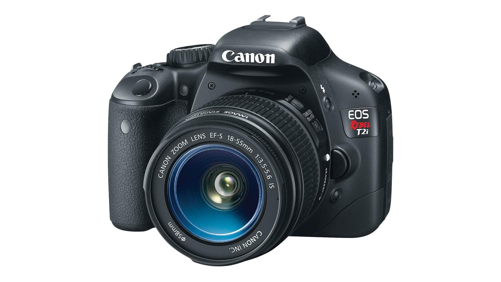 Canon EOS Rebel T2i against a white background