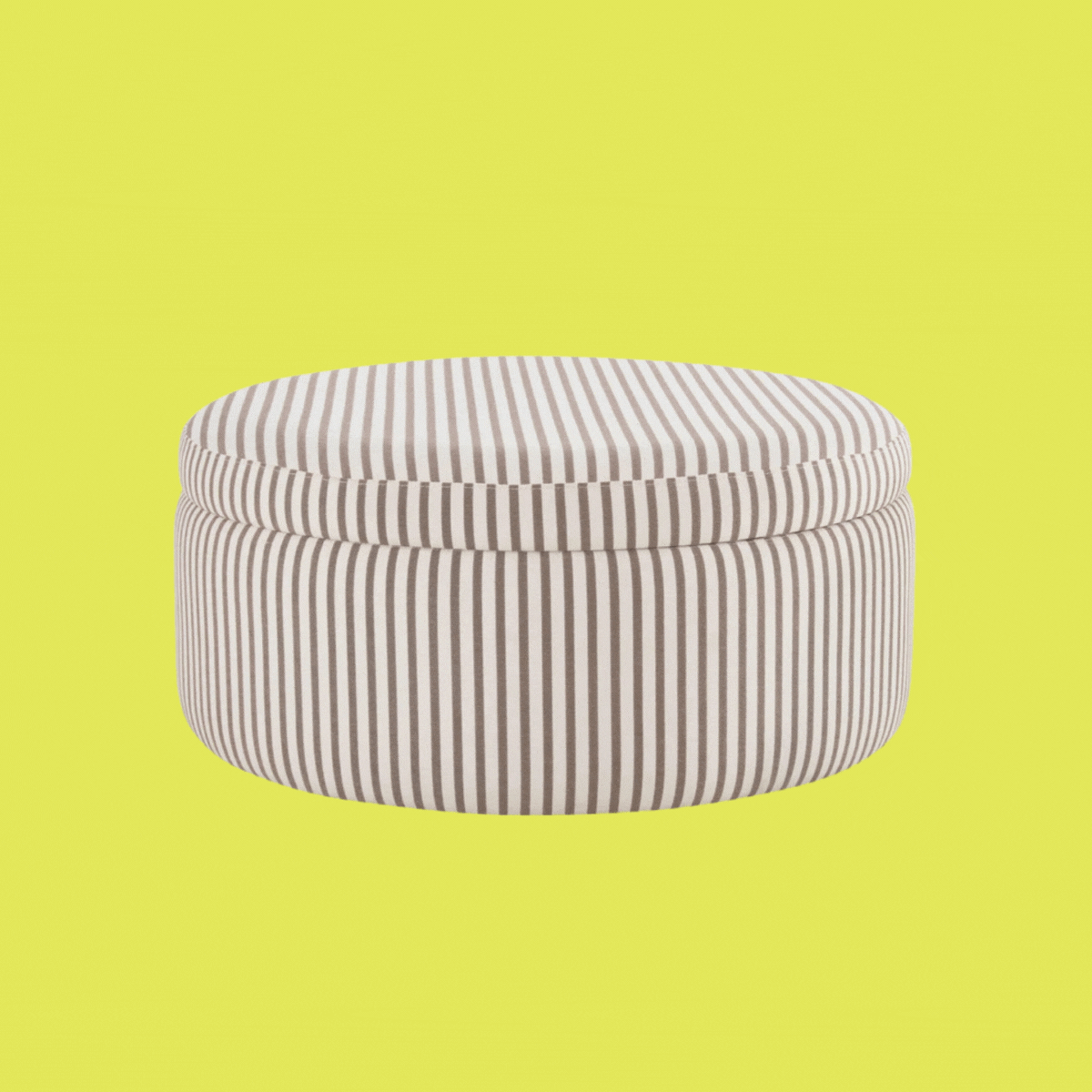 DUSK, Stockton Round Storage Pouffe in Chocolate Stripe