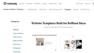 GoDaddy's template library